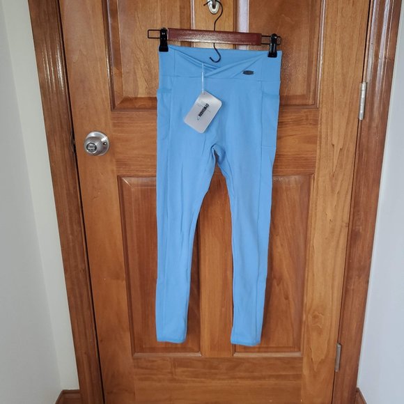 Gymshark Pants - Gymshark Womens POISE Leggings with pockets Malibu Blue Size Small NEW